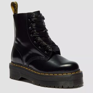 Dr. Martens MOLLY WOMEN'S LEATHER PLATFORM BOOTS